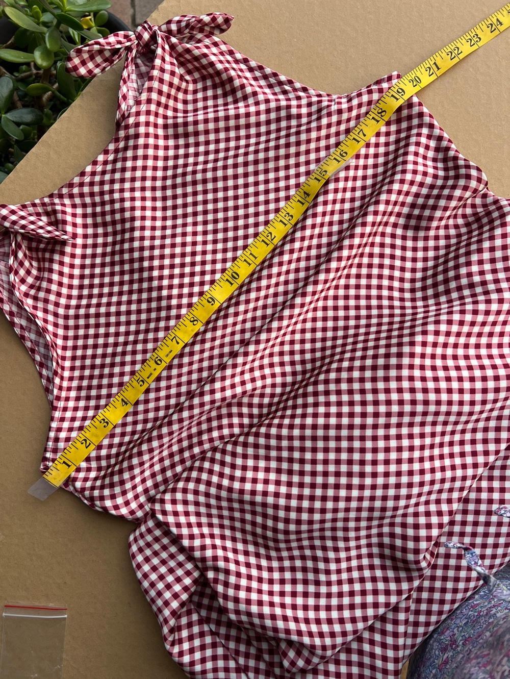 Caroline Constas checkered slip maxi dress white dark red size M - Picture 13 of 16